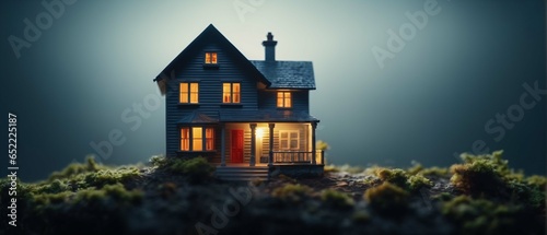 Miniature House Closeup. Highly detailed and realistic concept design illustration photo