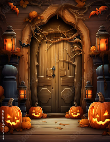 Spooky halloween house, creepy halloween mansion