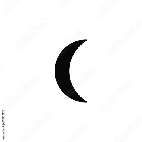 Half moon icon. Simple style sleeping poster background symbol. Half moon brand logo design element. Half moon t-shirt printing. Vector for sticker.