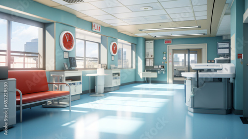Interior of modern emergency room
