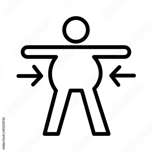 Distention Obese Obesity Outline Icon