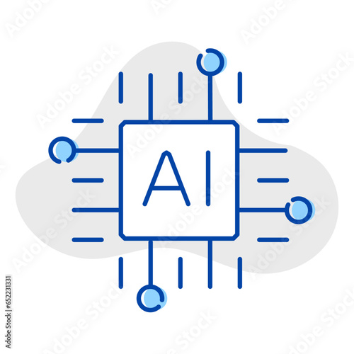 Visualize the world of artificial intelligence with this illustrative representation. Representing machine learning, deep learning, and AI-driven solutions, this graphic embodies the future.