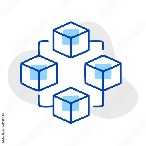Visualize the power of blockchain with this symbolic icon. Representing secure digital ledgers and decentralized transactions  this icon embodies transparency and trust.