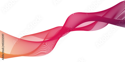 Pink and red ribbon on white background.  Abstract blend wave lines and technology background. Background lines wave abstract stripe design. White background, mesh abstract, vector soft blend.