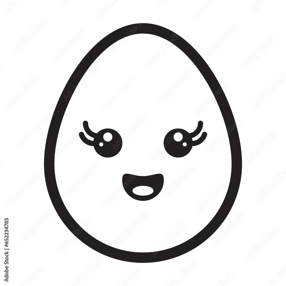 beautiful egg emoticon line style beautiful egg emoticon line style