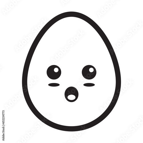 amazed egg emoticon line style