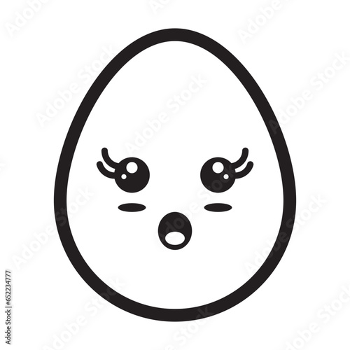 impressed egg emoticon line style