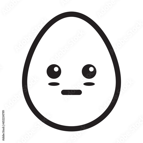 neutral egg emoticon line style
