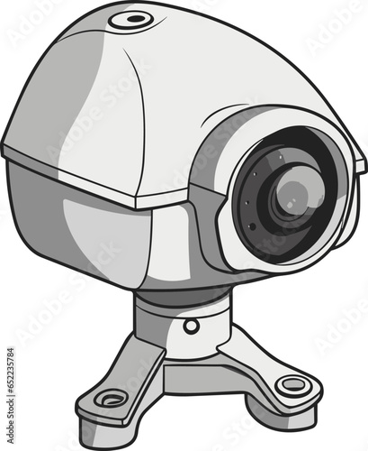 24 hours security surveillance camera isolated vector illustration.