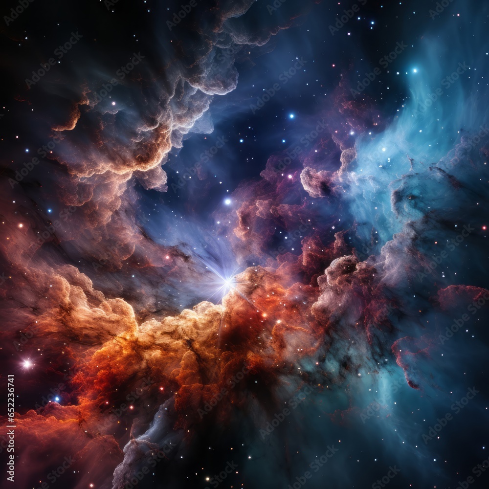 Arrière-plan nuage de nébuleuse étoilée dans l'espace rempli de poussière d'étoiles