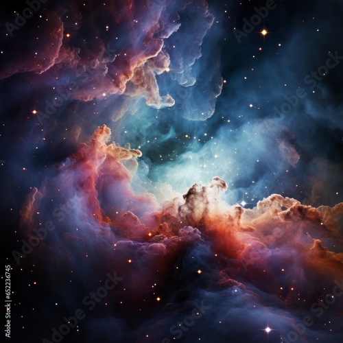 Arrière-plan nuage de nébuleuse étoilée dans l'espace rempli de poussière d'étoiles