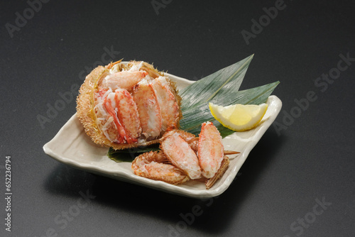 毛ガニ甲羅盛付け