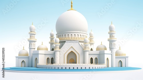 Mosque building with cartoon style. AI generated image