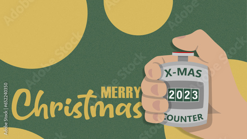 Merry Christmas background. X-Mas Counter 2023.