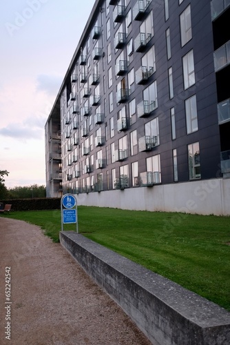 Ørestad, Copenhagen, Denmark during a Pink Sunset