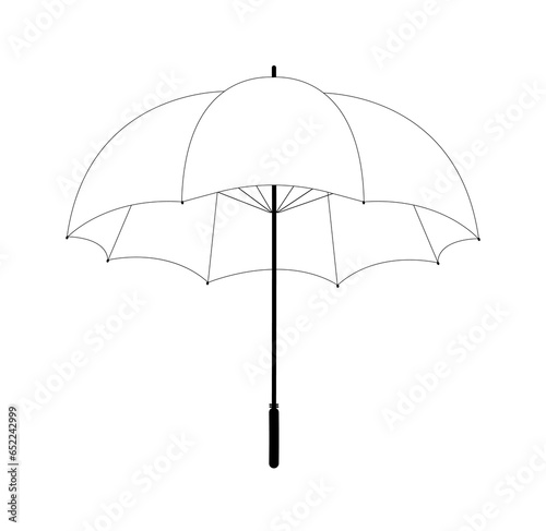Linear drawing of an umbrella. Isolated vector.