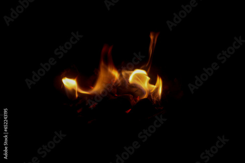 live coals in the oven