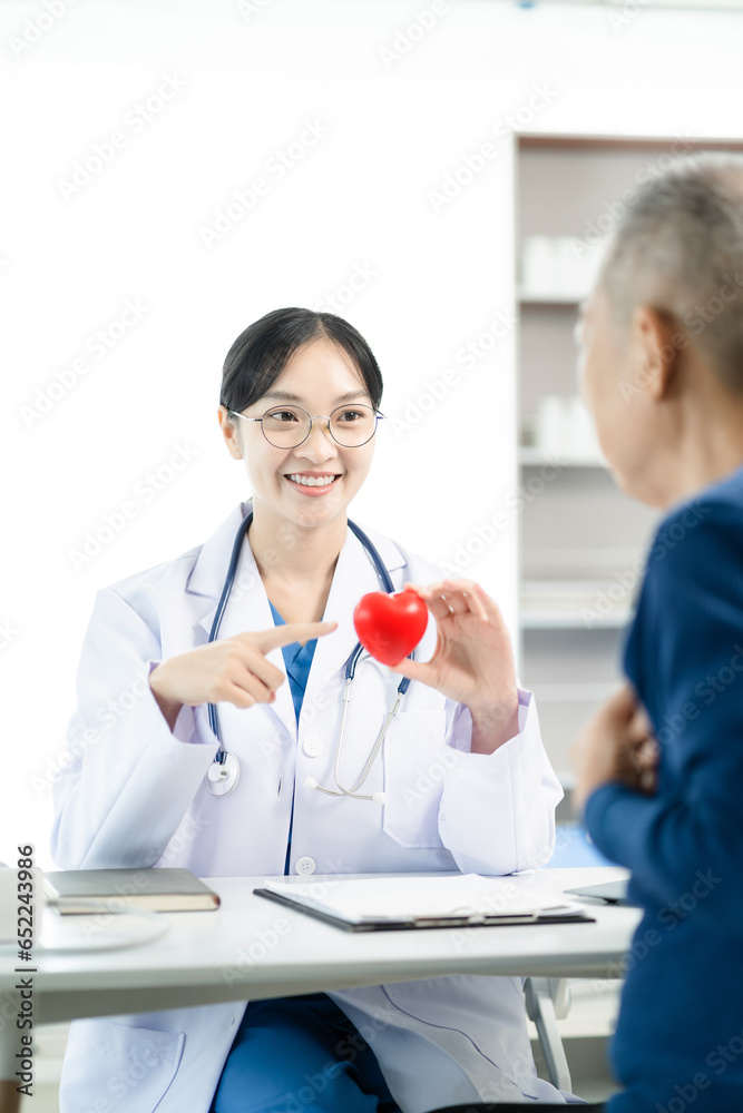 elderly man checksup with cardiologist. Doctor checkup and advice on treatment. Health checkup concept to prevent heart disease. elderly man checksup with cardiologist. Doctor checkup and advice on treatment. Health checkup concept to prevent heart disease.