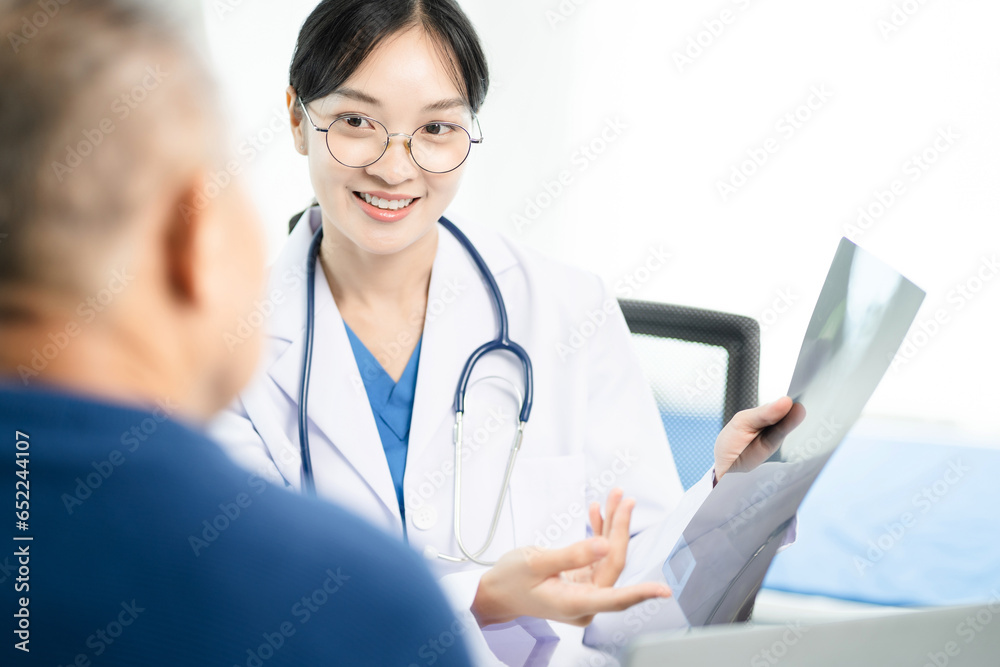 Concerned senior old patient, patient talks with healthcare professional. Concerned senior old patient, patient talks with healthcare professional.