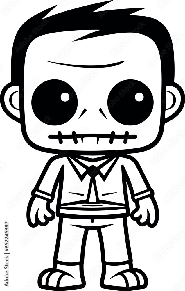 Spooky Halloween mascot - a black and white dead body illustration on a transparent background, adding an eerie touch!. Generative AI Spooky Halloween mascot - a black and white dead body illustration on a transparent background, adding an eerie touch!. Generative AI