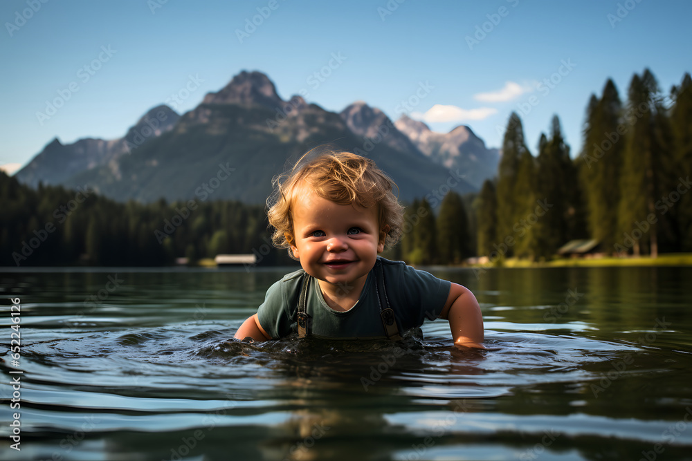 Fototapeta premium Kind entdeckt die Natur