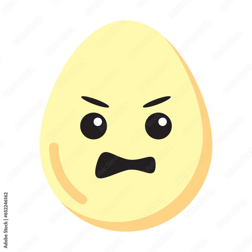 Fototapeta premium angry egg emoticon flat style