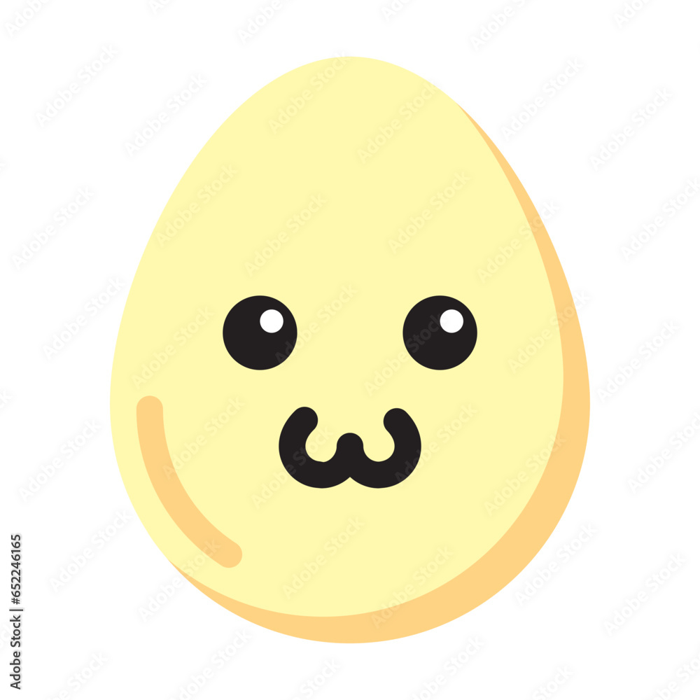 Fototapeta premium cute egg emoticon flat style