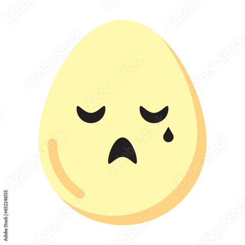miserable egg emoticon flat style