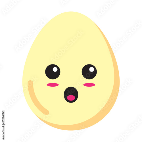 amazed egg emoticon flat style