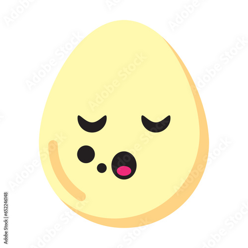sleep egg emoticon flat style