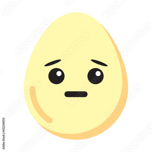 fearful egg emoticon flat style