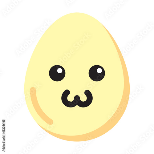 cute egg emoticon flat style