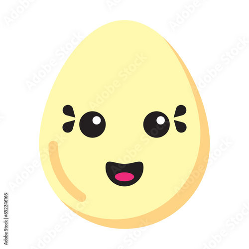 sparkling egg emoticon flat style
