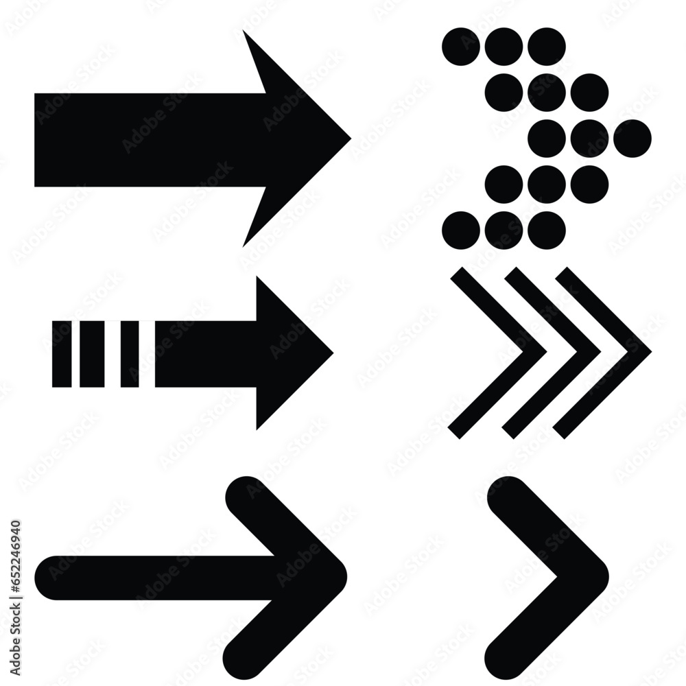 Big arrow black icon set. Icon. Vector collection. Cursor. Vector style illustration Big arrow black icon set. Icon. Vector collection. Cursor. Vector style illustration