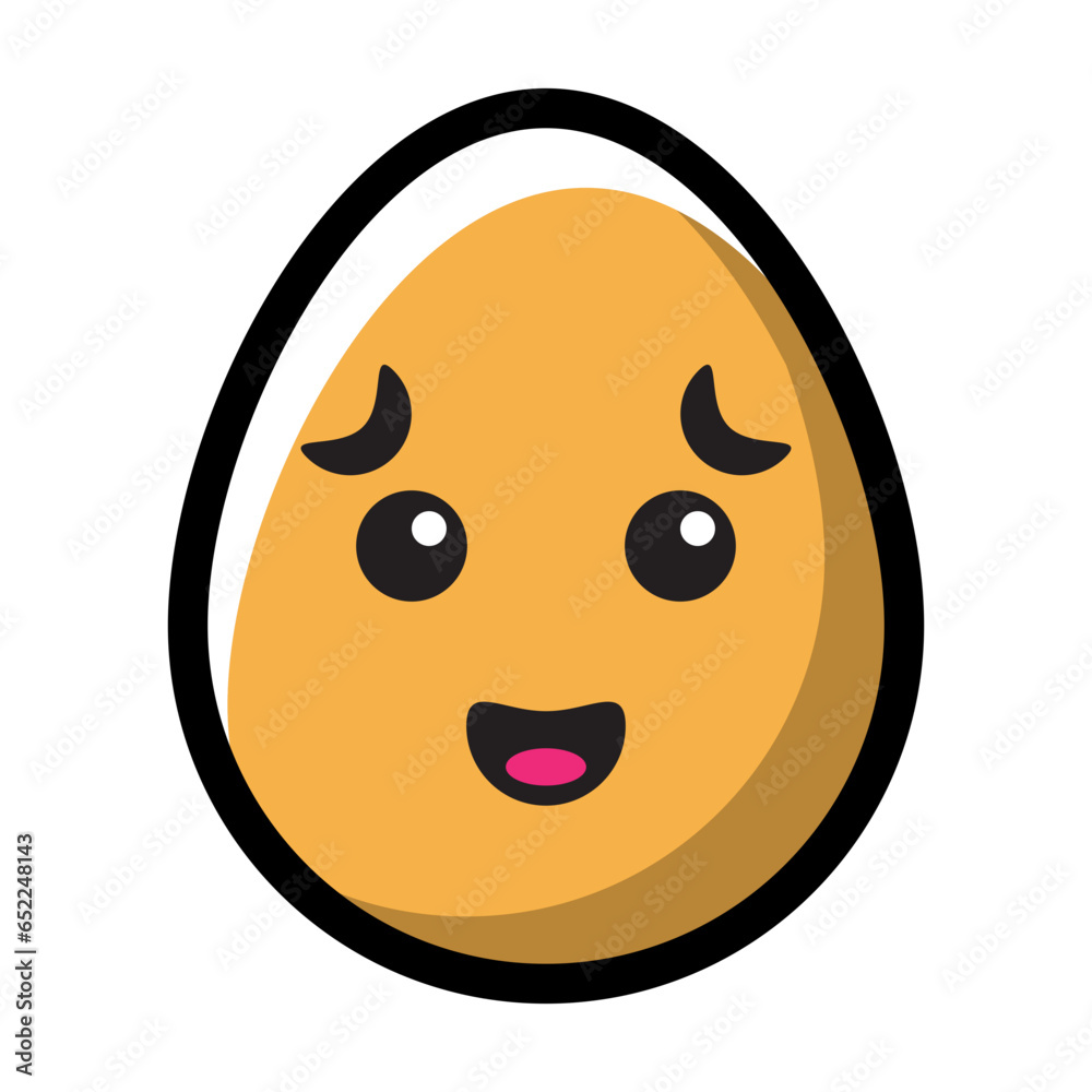 Fototapeta premium scared egg emoticon filled line style