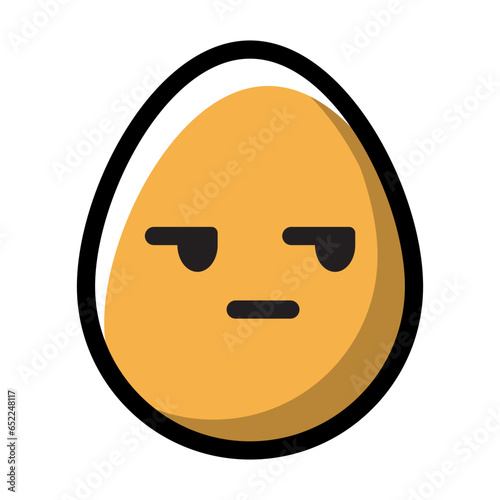expressionless egg emoticon filled line style