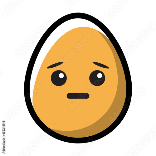 fearful egg emoticon filled line style