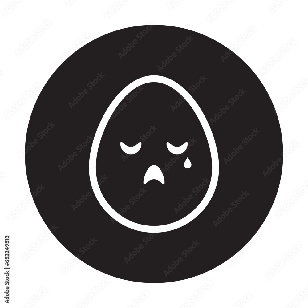 miserable egg emoticon circle line style miserable egg emoticon circle line style