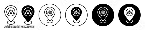 Rendezvous Meeting Point icon set. vector symbol illustration.