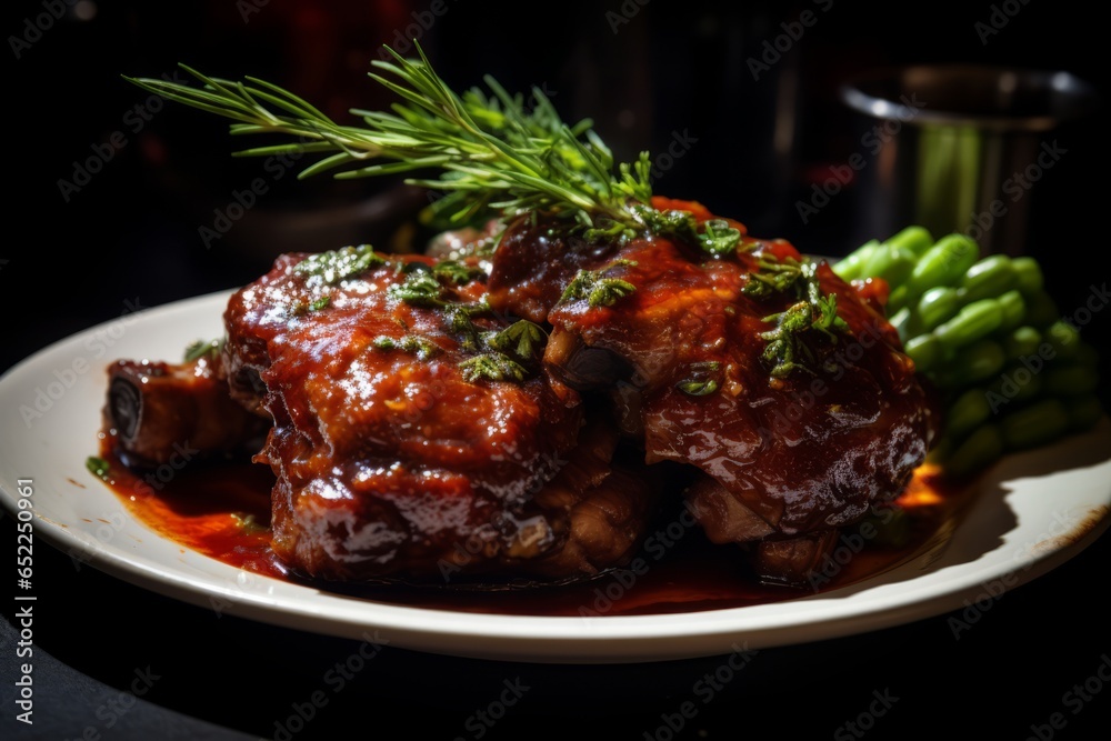 Succulent Delicacy: A Close-Up of Juicy and Tender Haxen (Pork Knuckles)