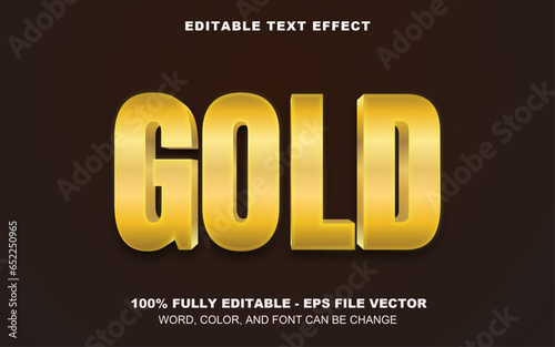 Gold Editable Text Effect | EPS File Vector