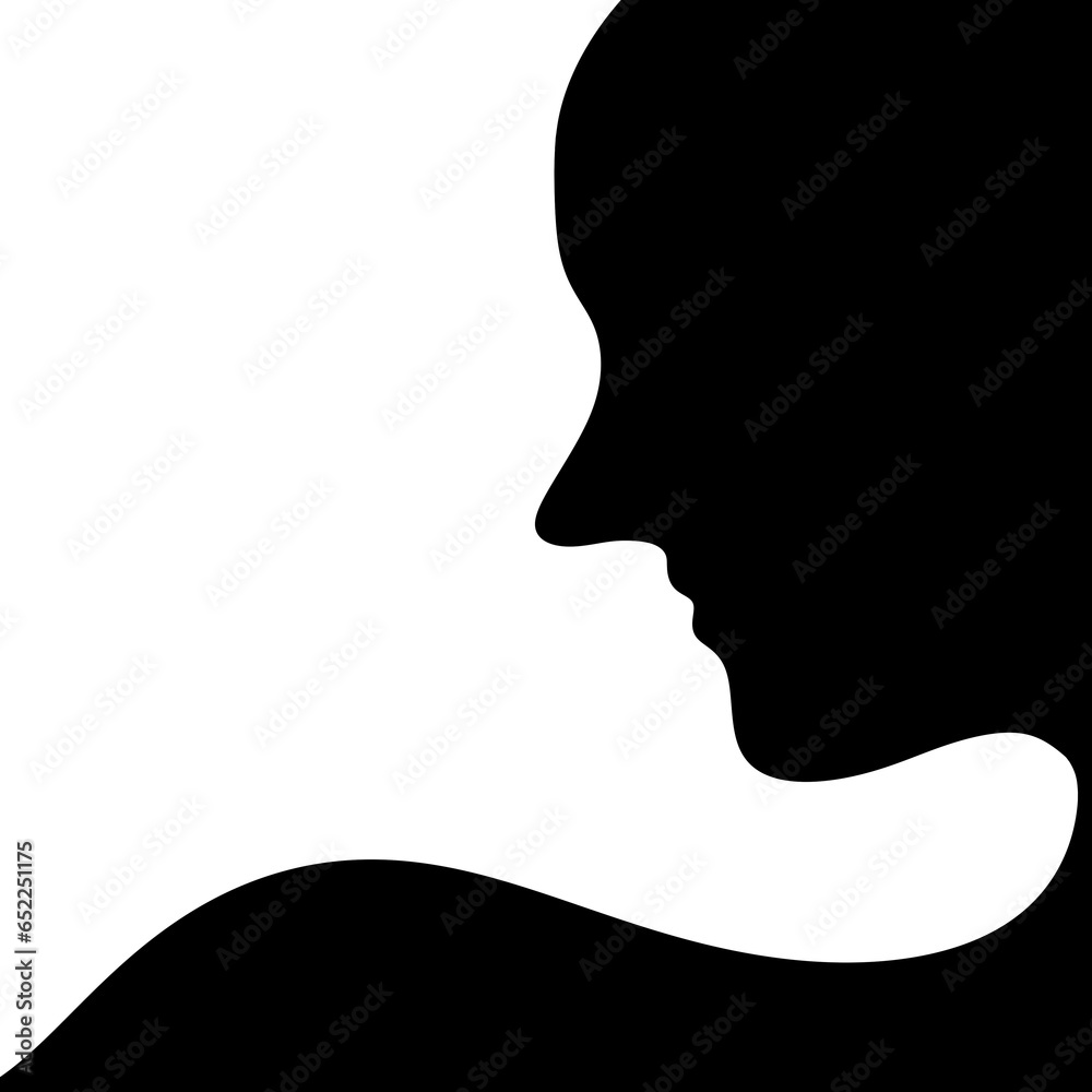 Shadow of a Woman Isolated on White