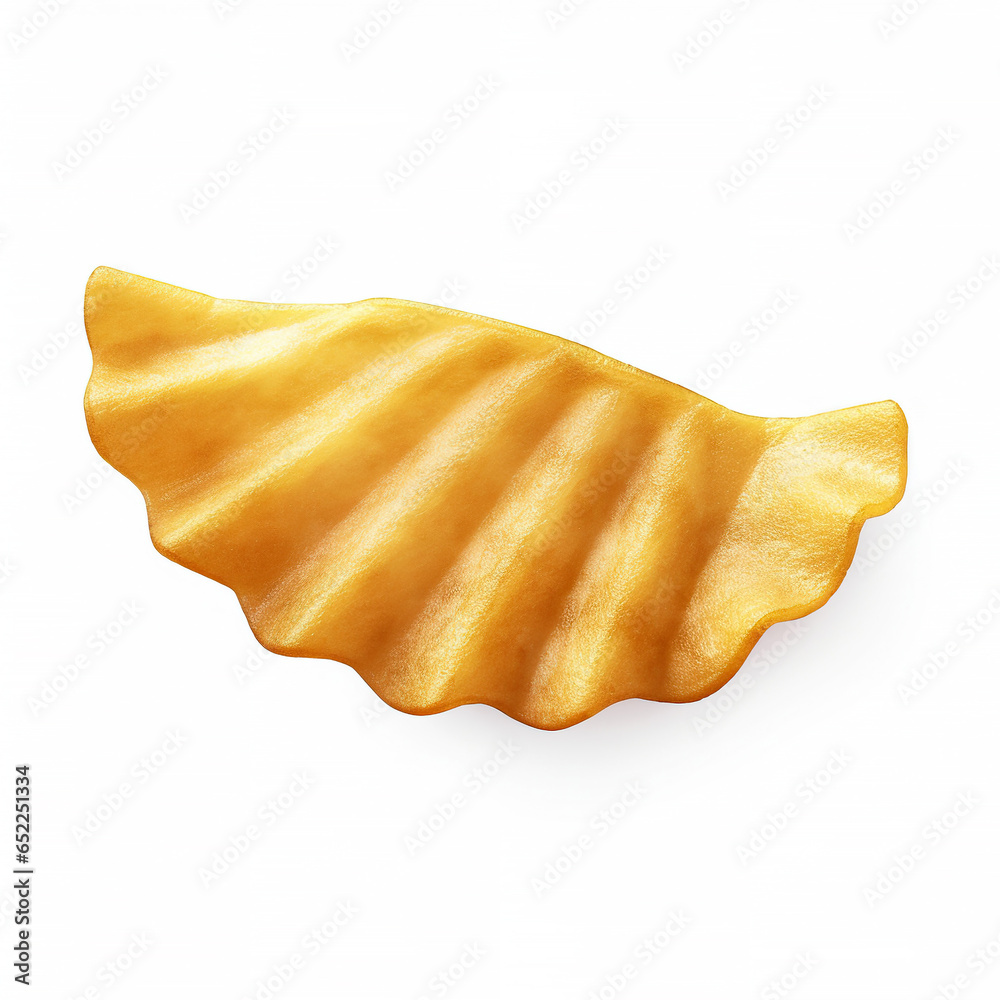 potato chip on white background
