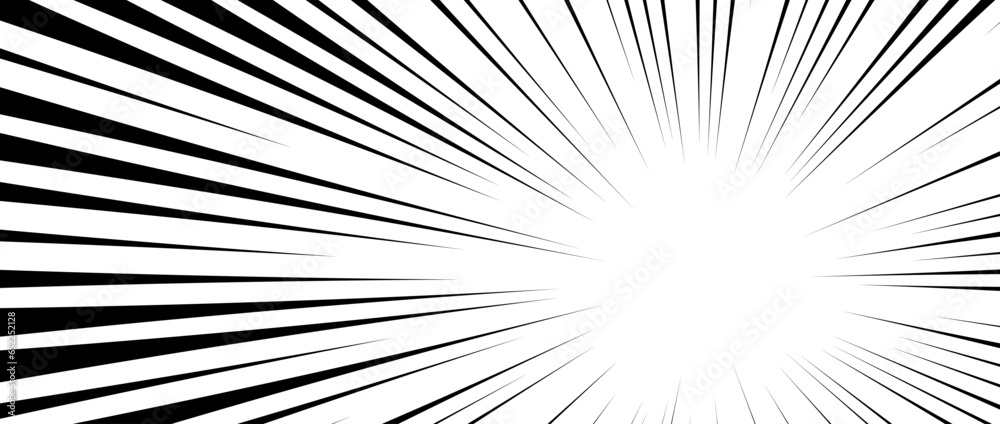 Diagonal speed lines background. Comic book sunburst frame. Abstract black and white radial lines. Manga or anime cartoon explosion wallpaper. Pop art light beams or rays effect. Vector backdrop Diagonal speed lines background. Comic book sunburst frame. Abstract black and white radial lines. Manga or anime cartoon explosion wallpaper. Pop art light beams or rays effect. Vector backdrop