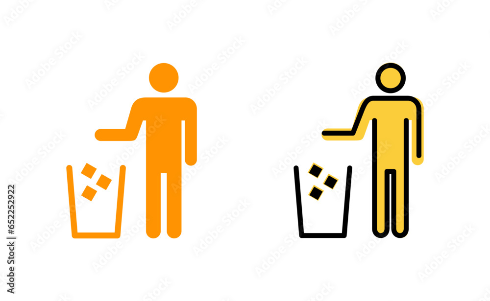 Trash icon set for web and mobile app. trash can icon. delete sign and symbol.