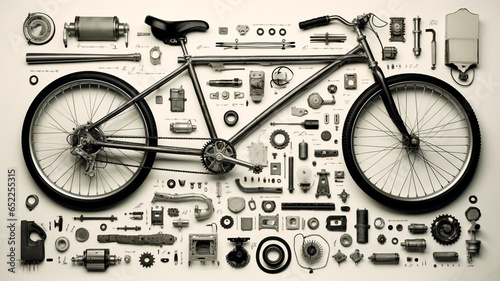 Wallpaper Mural bicycle repair service on a wooden background Torontodigital.ca