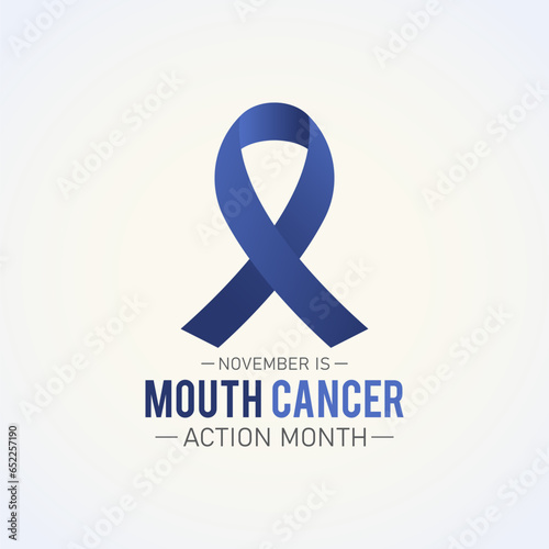 Mouth cancer action month is observed every year in november. November is mouth cancer action month. Vector template for banner, greeting card, poster with background. Vector illustration.