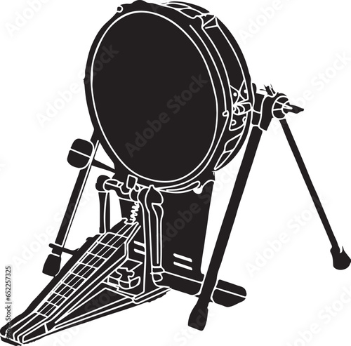 Illustration of Drum Pedal - Hand-Drawn Vector Art, "Kick Drum Double Pedal Icon - Simple Design on Colorful Background"
"Bass Drum with Bass Pedal Sketch - Hand-Drawn Vector Illustration"