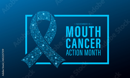Mouth cancer action month is observed every year in november. November is mouth cancer action month. Vector template for banner, greeting card, poster with background. Vector illustration.