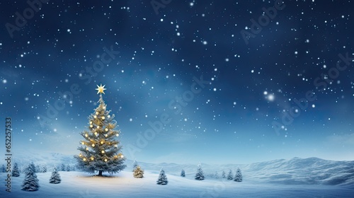 christmas tree in the snow © AdriFerrer